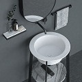 wash basin combination wash basin bathroom mirror makeup mirror towel toilet 3d model