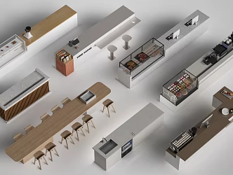 Modern Water Bar Counter Cashier Counter Coffee Bar Counter 3d model