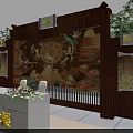 Aerial Planning of Architectural Structure With Golden Curved Roof Green Flower Fields And Pedestrian Pathways