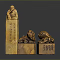 Traditional Carved Furniture Decor Pieces With Lion And Human Figure Statues