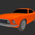 Orange Vintage Sports Car With Black Windows And Silver Bumpers Design