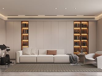 Modern Basement Simple Basement 3d model