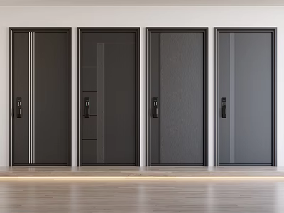 Modern Security Doors With Various Designs On 3d model