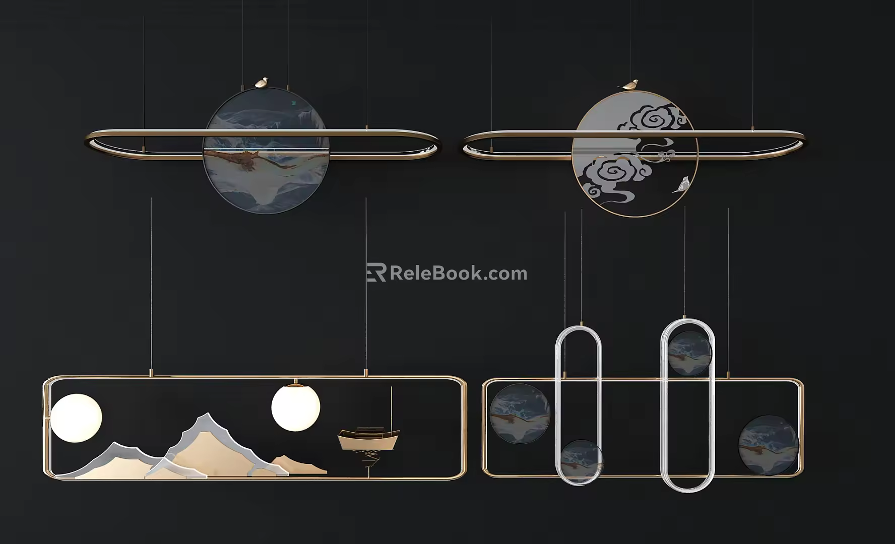 New Chinese Chandelier 3d model