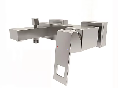 Sleek Modern Square Chrome Faucet Featuring Minimalist Design And Metal Structure 3d model