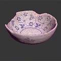 Decorative Ceramic Bowl With Blue And White Vine Flower Patterns For Furniture Decoration