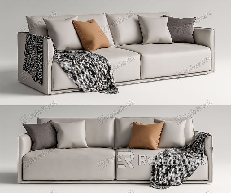 Modern double sofa multiplayer sofa model