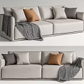 Modern double sofa multiplayer sofa 3d model