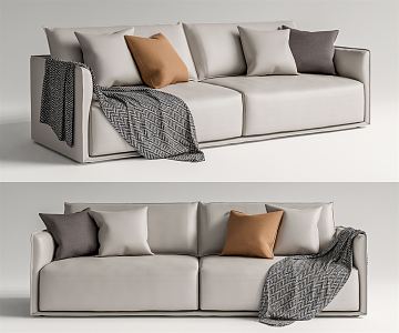 Modern double sofa multiplayer sofa 3d model