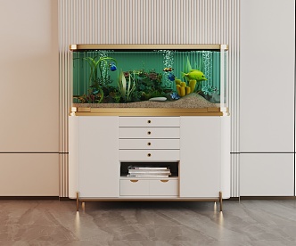 Modern Fish Tank Glass Fish Tank Aquarium Display Cabinet Side Cabinet 3d model