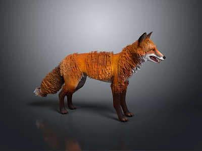 Realistic 3D Game Movie Character Red Fox With Orange Fur Standing Pose 3d model Realistic 3D Game Movie Character Red Fox With Orange Fur Standing Pose 3d model