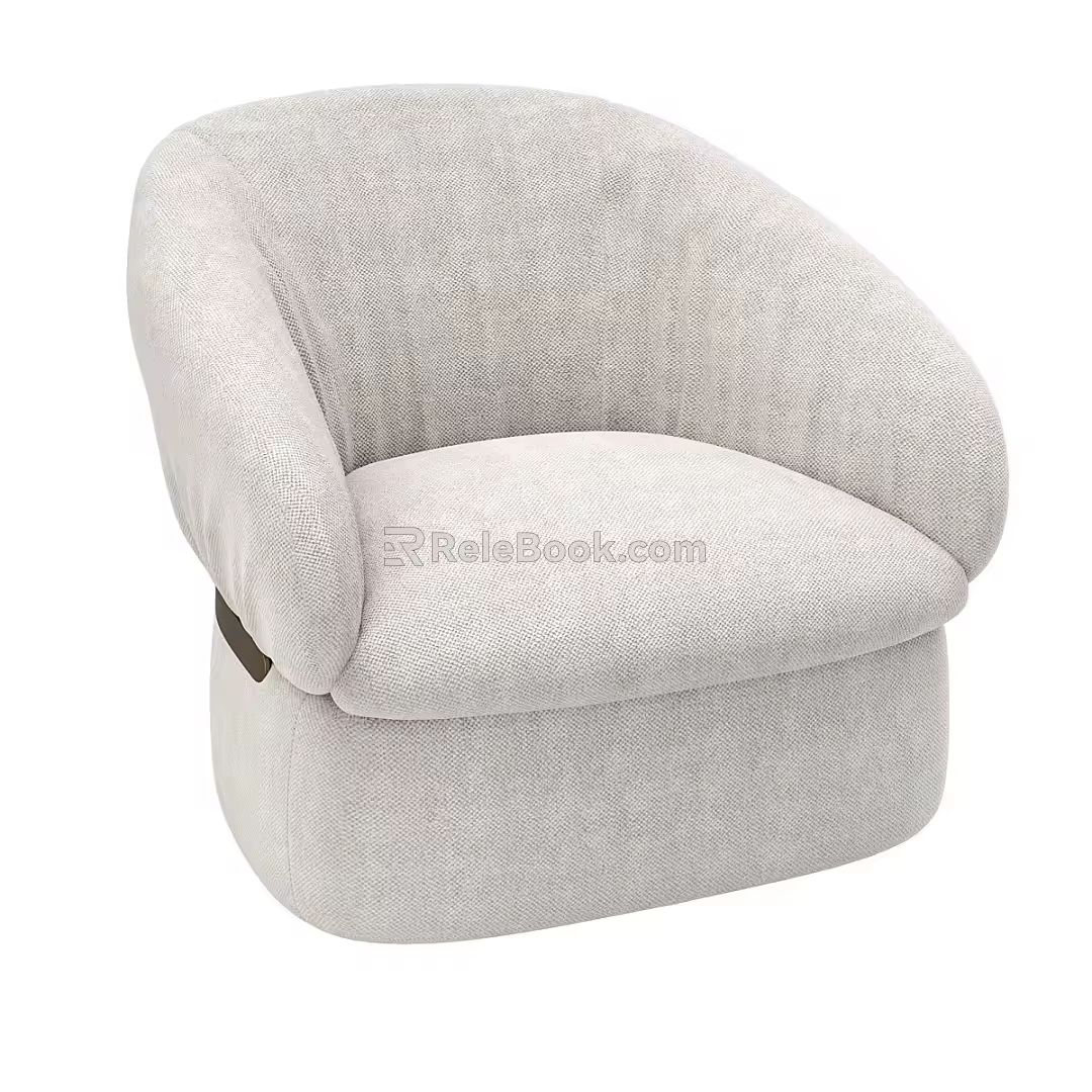 Cream Style Single Sofa Fabric Single Sofa Fabric Single Chair Fabric Casual Chair Fabric Backrest Chair Fabric Sofa Chair 3d model