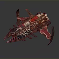 Sci Fi Winged Spaceship Model With Red Black Color And Detailed Mechanical Structure 3d model