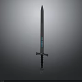 Medieval Sword With Metal Blade Black Grip And Decorative Hilt Design