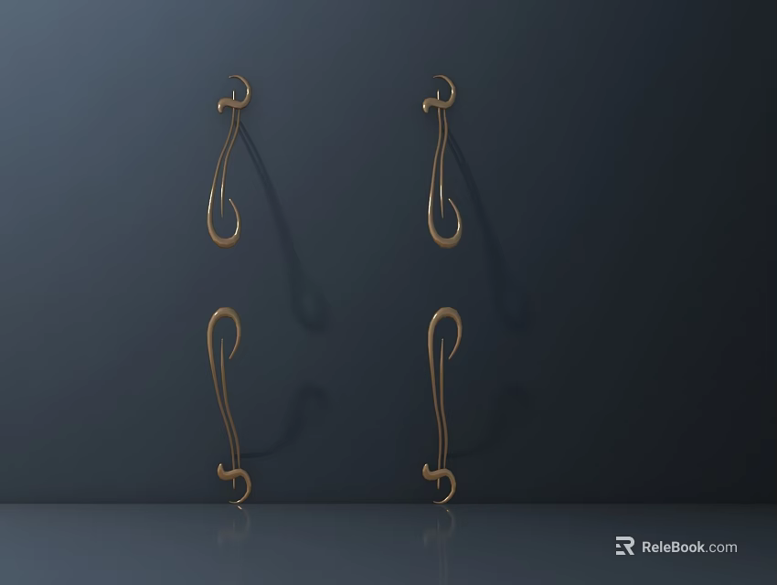 High Quality Golden Metal Hooks Practical Hardware Tools For Home Use 3d model 