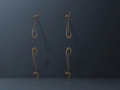 High Quality Golden Metal Hooks Practical Hardware Tools For Home Use 3d model