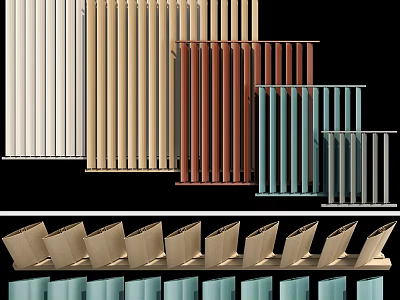 Vertical Blinds In Multiple Colors And Styles For Modern Home Interior Design 3d model