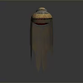 Decorative Ancient Weapon Helmet Featuring Gold Silver Dome Top Mesh Pendant And Spikes