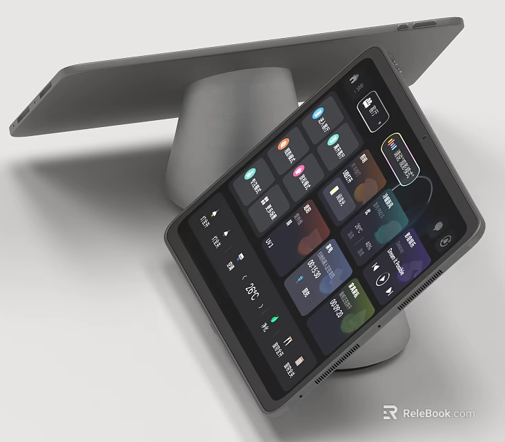 Smart Daily Electrical Appliance Control Tablet With Colorful App Icons And Interface 3d model 