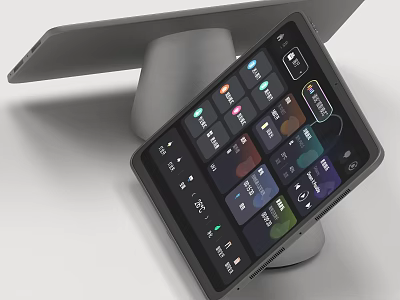 Smart Daily Electrical Appliance Control Tablet With Colorful App Icons And Interface 3d model