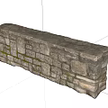 Building Exterior Wall With Rustic Stone Masonry Irregular Stones Natural Texture 3d model
