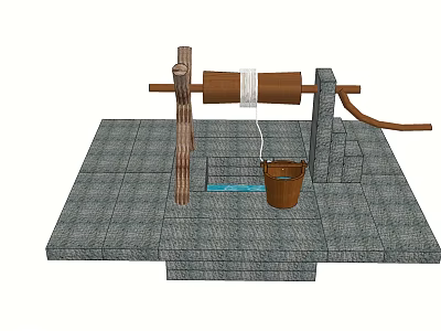 Chinese ancient well 3d model