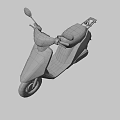 Modern Black Scooter With Illuminated Headlight Rearview Mirrors And Black Seat