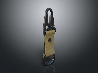 Practical Daily Life Keychain With Leather Strap Metal Hook And Round Ring For Easy Carrying 3d model