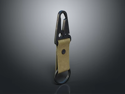 Practical Daily Life Keychain With Leather Strap Metal Hook And Round Ring For Easy Carrying 3d model