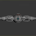 Aerospace Structure Design With Silver Tubes Red Core And Blue Connections