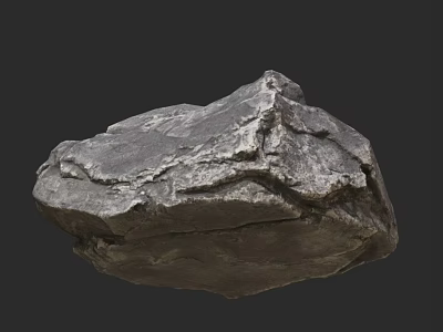 Natural Gray Stone With Rough Surface And Detailed Natural Texture On Dark Background 3d model