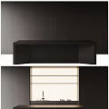 Modern Kitchen Interior Design With Dark Cabinets Drawers Countertop And Wall Panels