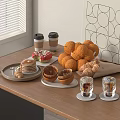 Wine Food Food Fruit Drink Bread Red Wine 3d model