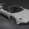 White Sports Car With Modern Sleek Body Design Black Wheels And Glass Building Outdoor Setting