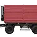 Red Utility Vehicle With Cargo Bed Ladder And Heavy Duty Transport Wheels