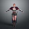Female Warrior Character With Feathered Armor And Mythical Creature Inspired Gear