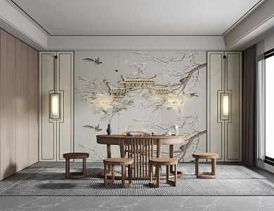 New Chinese Tea Room 3d model
