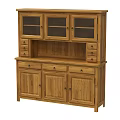 Classic Wooden Bookcase With Glass Door Cabinets Open Shelf And Bottom Storage Drawers