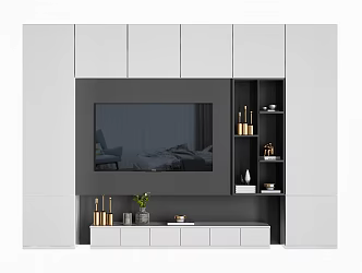 Modern TV Background Cabinet TV Background Integrated Decorative Cabinet 3d model