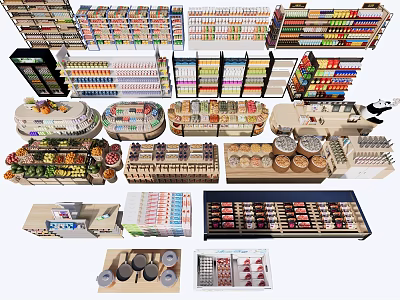 Retail Display Shelves With Multi Tier Racks For Various Store Product 3d model