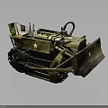 Vintage Military Bulldozer Model With Tracked Undercarriage And Star Insignia