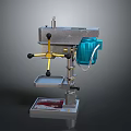 Heavy Duty Benchtop Drill Press With Blue Motor And Adjustable Worktable
