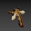 Detailed Giraffe Head 3D Model With Spotted Pattern Horns And Ears