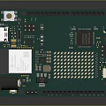 Green Electronic Circuit Board with Microchip USB Interface and Electronic Components