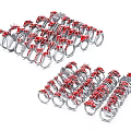 Trendy Assorted Silver Rings With Red Accents Fashion Jewelry Collection