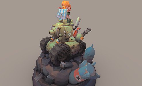 Modern game character tank demonstration cartoon tank game tank war 3d model