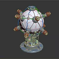 Mechanical Sphere Structure With Multiple Connector Modules And Base Stand 3d model