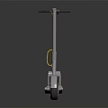 Modern Electric Scooter With Gray Body Yellow Accents And Textured Deck