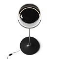 Modern Floor Lamp With Black Base Metal Stand And Round Ring Lampshade