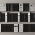 Different Modern Exterior Door Designs With Black Panels And White Frames 3d model